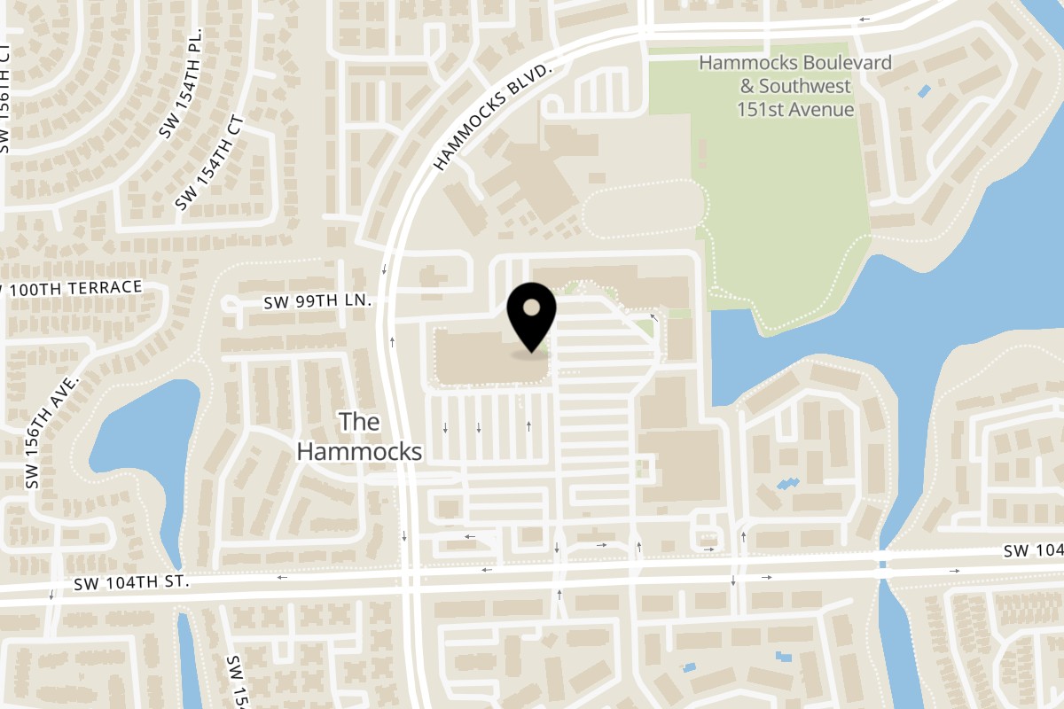 Map showing the location of Aromas del Peru Hammocks Blvd on 10201 Hammocks Blvd #140 in Miami