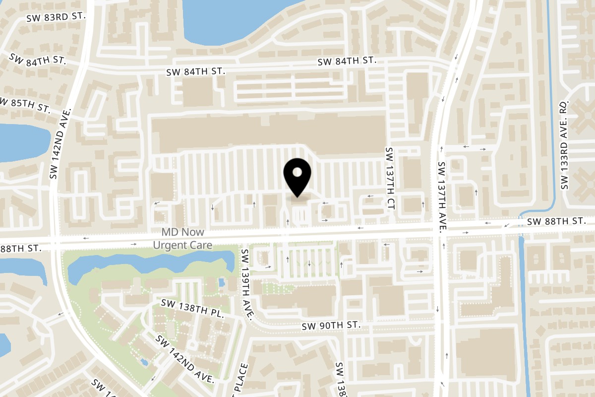 Map showing the location of Aromas del Peru 88th St on 13823 SW 88th St in Miami